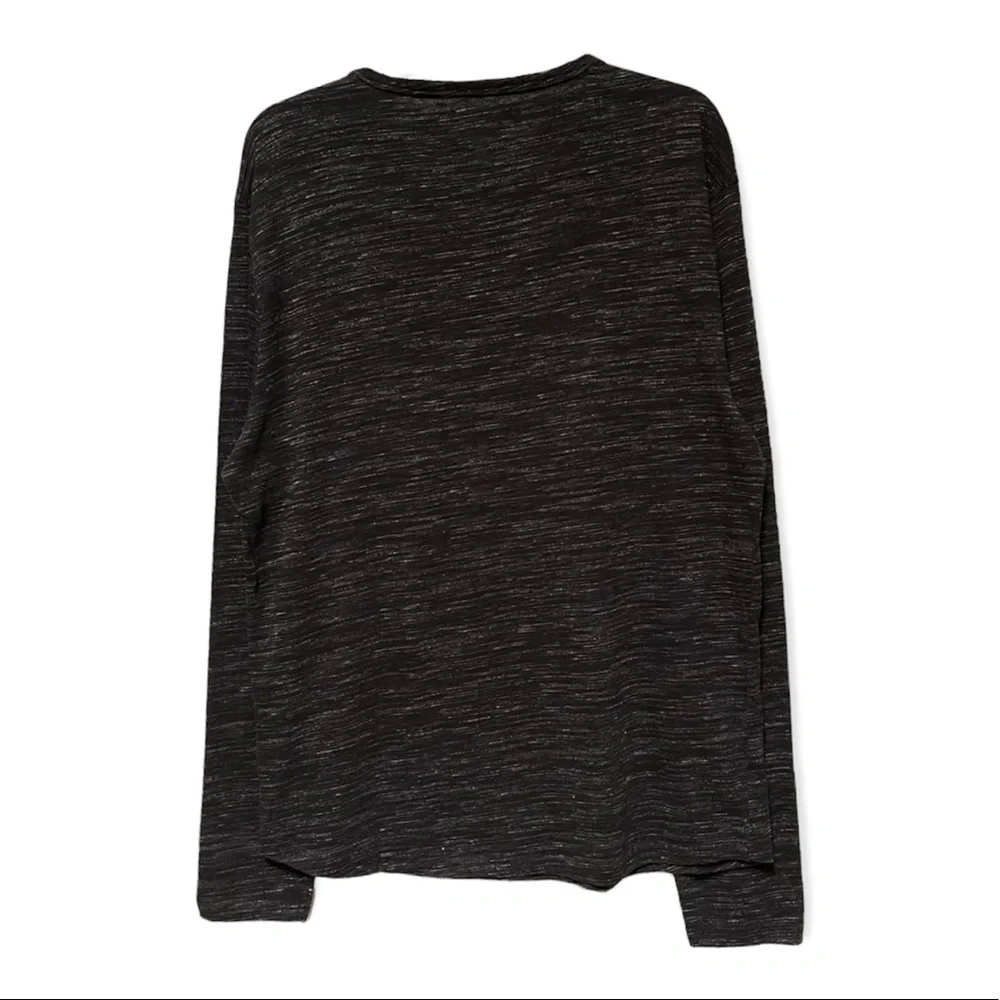 Soul Of London Long Sleeve Henley Heather Black Shirt